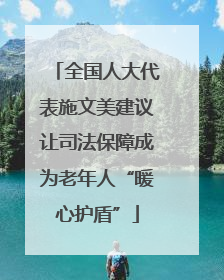 全国人大代表施文美建议让司法保障成为老年人“暖心护盾”