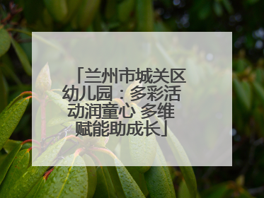 兰州市城关区幼儿园：多彩活动润童心 多维赋能助成长