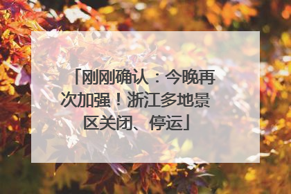 刚刚确认：今晚再次加强！浙江多地景区关闭、停运