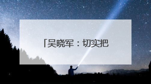 吴晓军：切实把学习教育成果转化为惠民实效