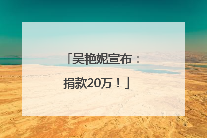 吴艳妮宣布：捐款20万！