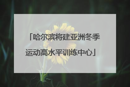 哈尔滨将建亚洲冬季运动高水平训练中心