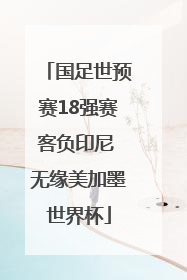 国足世预赛18强赛客负印尼 无缘美加墨世界杯