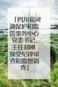 四川省河湖保护和监管事务中心党委书记、主任刘刚 接受纪律审查和监察调查
