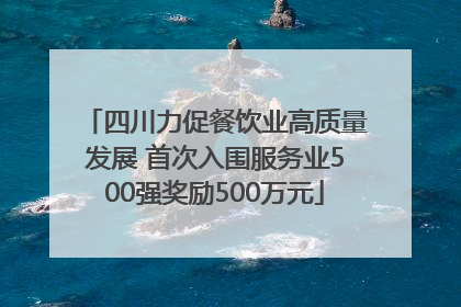 四川力促餐饮业高质量发展 首次入围服务业500强奖励500万元