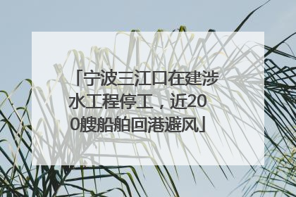 宁波三江口在建涉水工程停工，近200艘船舶回港避风