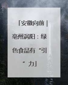 安徽向前｜亳州涡阳：绿色食品有“引”力