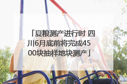 夏粮测产进行时 四川6月底前将完成4500块抽样地块测产