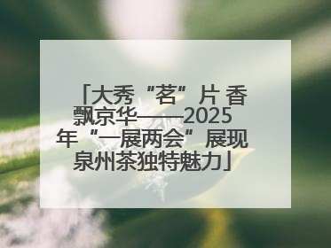 大秀“茗”片 香飘京华——2025年“一展两会”展现泉州茶独特魅力