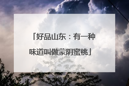 好品山东：有一种味道叫做蒙阴蜜桃