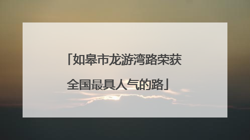 如皋市龙游湾路荣获全国最具人气的路