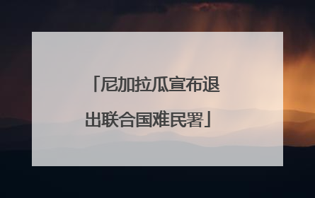 尼加拉瓜宣布退出联合国难民署