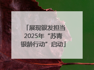 展现银发担当 2025年“苏青银龄行动”启动