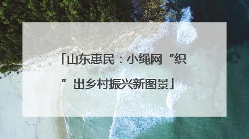 山东惠民：小绳网“织”出乡村振兴新图景