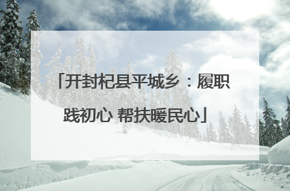 开封杞县平城乡：履职践初心 帮扶暖民心