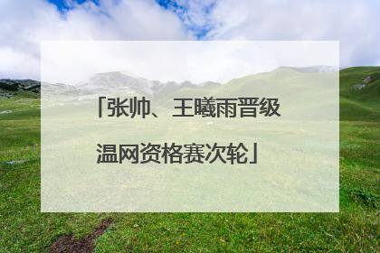 张帅、王曦雨晋级温网资格赛次轮