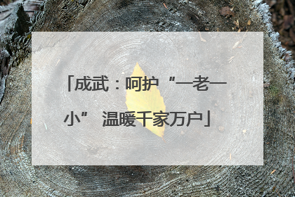 成武：呵护“一老一小” 温暖千家万户