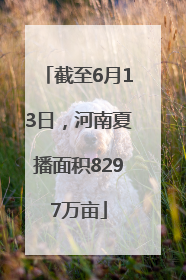 截至6月13日，河南夏播面积8297万亩