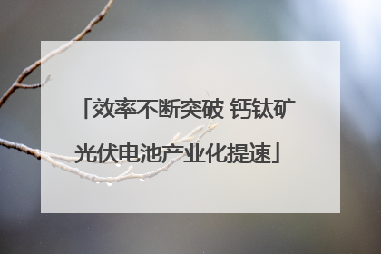 效率不断突破 钙钛矿光伏电池产业化提速