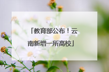 教育部公布！云南新增一所高校