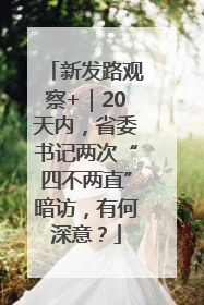 新发路观察+｜20天内，省委书记两次“四不两直”暗访，有何深意？