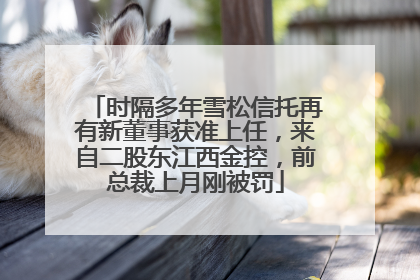 时隔多年雪松信托再有新董事获准上任，来自二股东江西金控，前总裁上月刚被罚