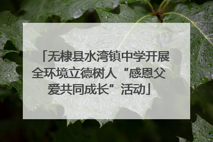 无棣县水湾镇中学开展全环境立德树人“感恩父爱共同成长”活动
