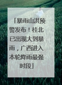 暴雨山洪预警发布！桂北已出现大到暴雨，广西进入本轮降雨最强时段