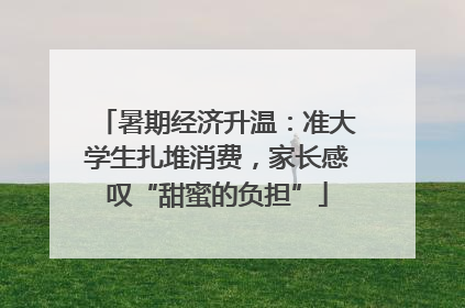 暑期经济升温：准大学生扎堆消费，家长感叹“甜蜜的负担”