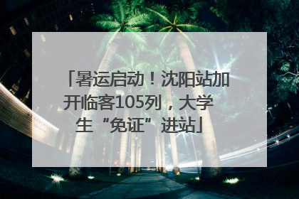 暑运启动！沈阳站加开临客105列，大学生“免证”进站
