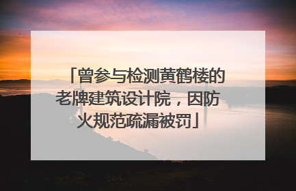 曾参与检测黄鹤楼的老牌建筑设计院，因防火规范疏漏被罚