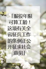 服役年限可算工龄！这项有关全省征兵工作的条例正公开征求社会意见