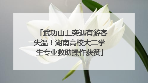 武功山上突遇有游客失温！湖南高校大二学生专业救助操作获赞