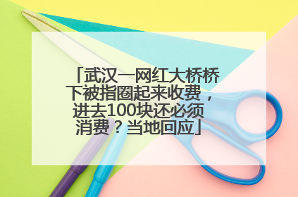 武汉一网红大桥桥下被指圈起来收费，进去100块还必须消费？当地回应