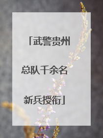 武警贵州总队千余名新兵授衔