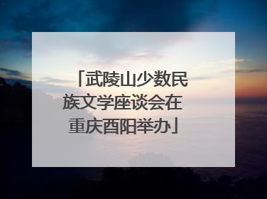 武陵山少数民族文学座谈会在重庆酉阳举办