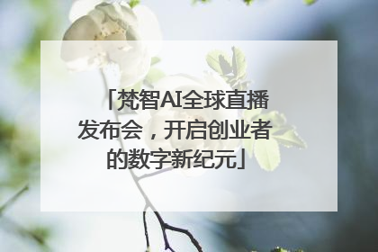 梵智AI全球直播发布会，开启创业者的数字新纪元