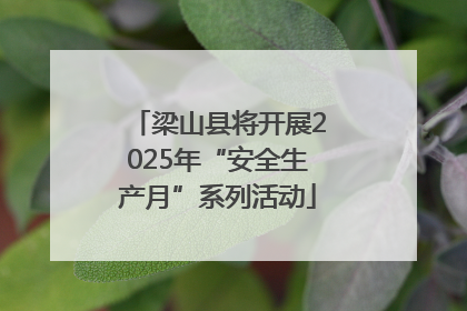 梁山县将开展2025年“安全生产月”系列活动