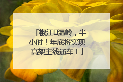 椒江⇌温岭，半小时！年底将实现高架主线通车！