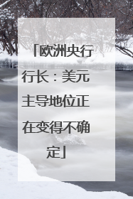 欧洲央行行长：美元主导地位正在变得不确定