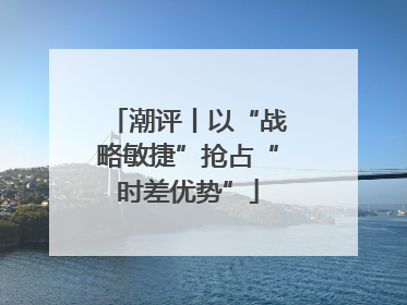潮评丨以“战略敏捷”抢占“时差优势”
