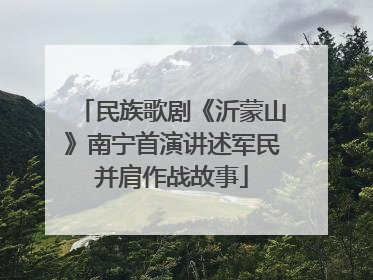 民族歌剧《沂蒙山》南宁首演讲述军民并肩作战故事