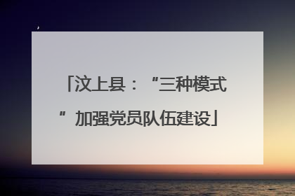 汶上县：“三种模式”加强党员队伍建设