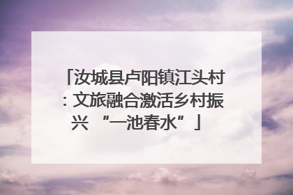 汝城县卢阳镇江头村：文旅融合激活乡村振兴 “一池春水”