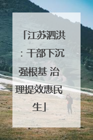 江苏泗洪：干部下沉强根基 治理提效惠民生