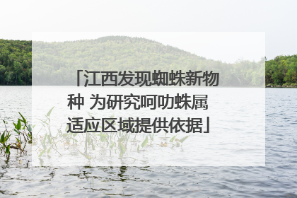 江西发现蜘蛛新物种 为研究呵叻蛛属适应区域提供依据