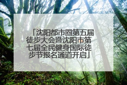 沈阳都市圈第五届徒步大会暨沈阳市第七届全民健身国际徒步节报名通道开启
