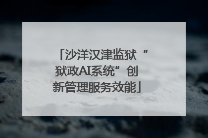 沙洋汉津监狱“狱政AI系统”创新管理服务效能