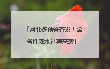 河北多预警齐发！全省性降水过程来袭