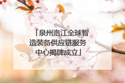 泉州洛江全球智造装备供应链服务中心揭牌成立